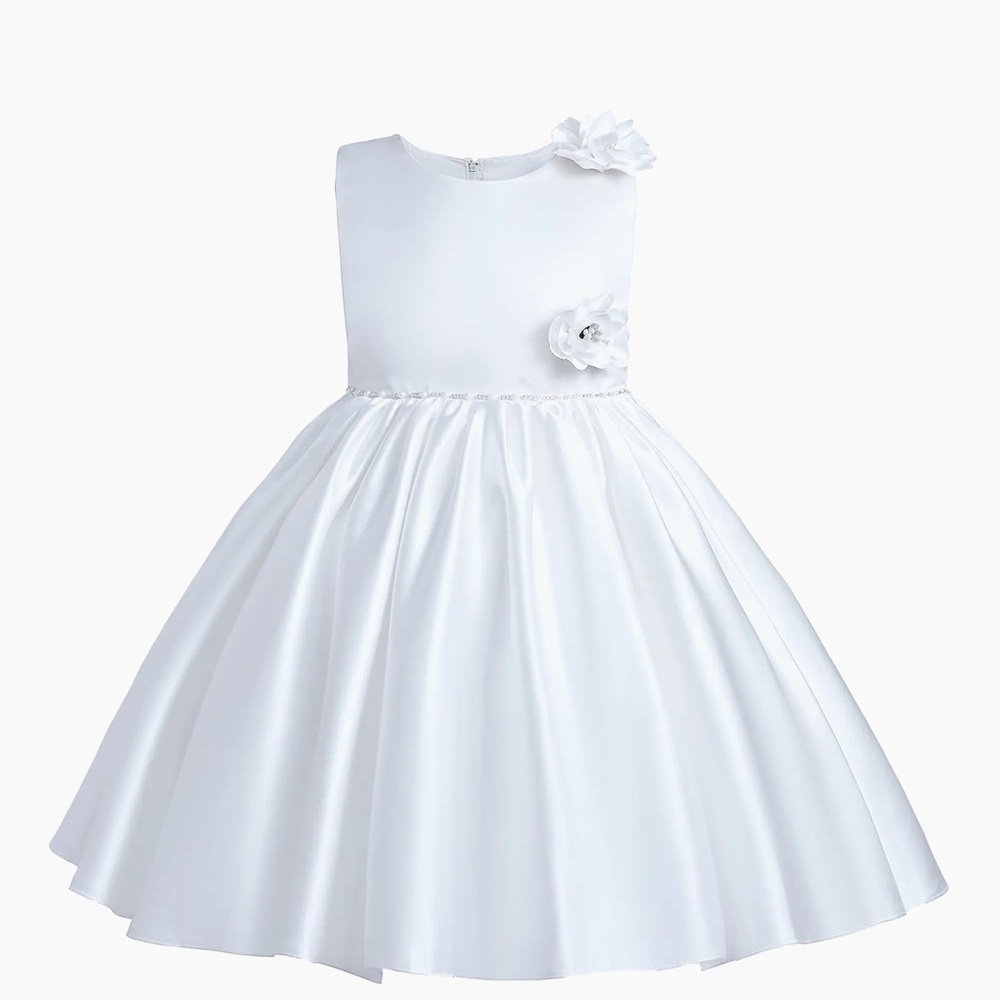 Elegant White Kids Formal Dress